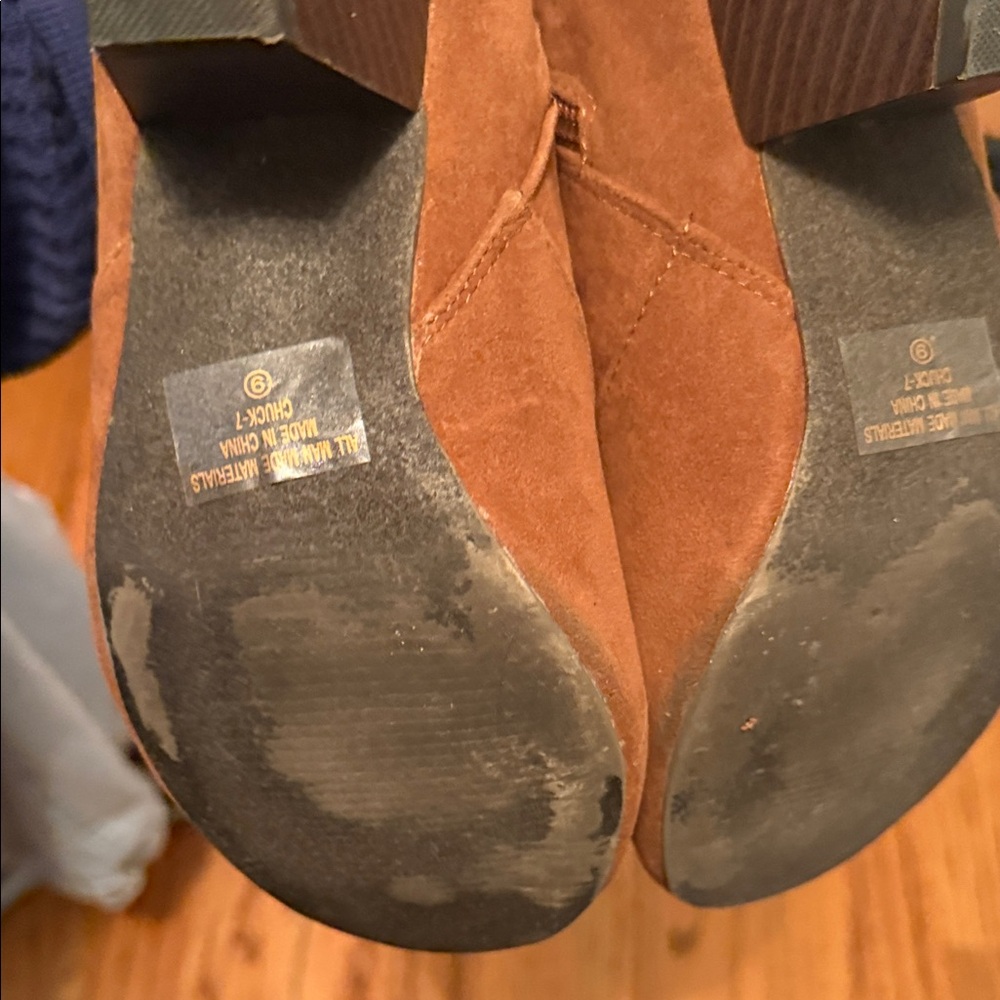 C Label Tan Ankle Booties with Rosette Accent - Picture 6 of 6